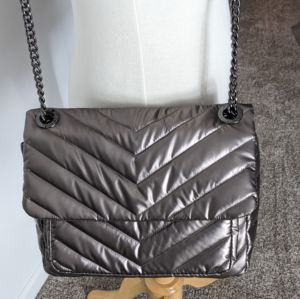 Think Royln metallic puffer bag